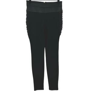 Bisou Bisou Women Lace Up Skinny Leggings Pants Black Grunge Glam Punk Size 2
